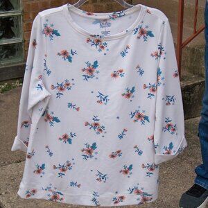 Croft & Barrow Women's Cuffed 3/4 Sleeve Top, Size L